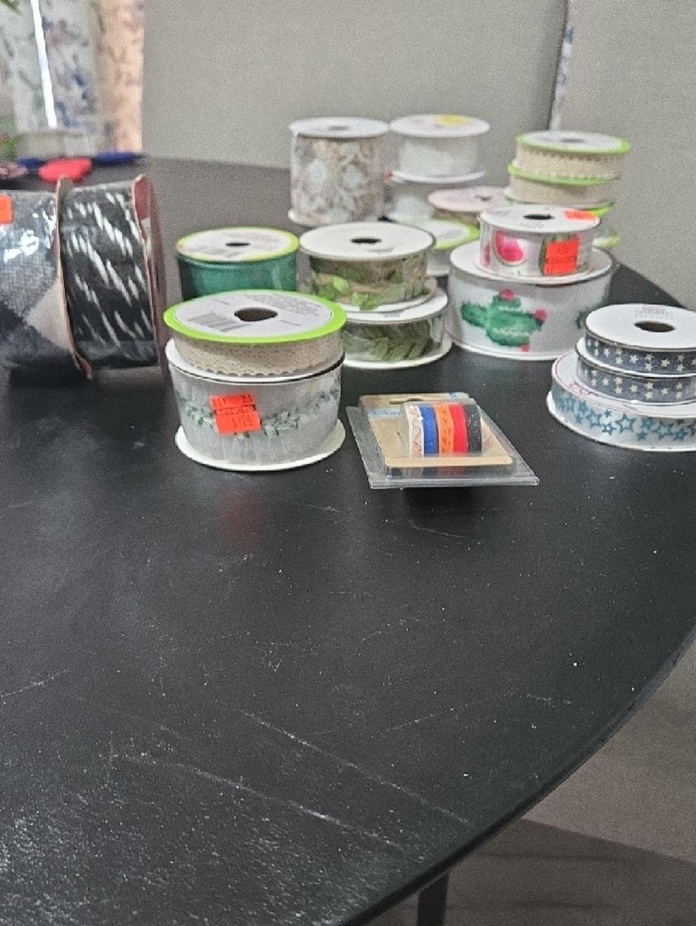Assorted Multicolor Decorative Ribbon Spool Pack – 67 New Rolls, Mixed Designs - Picture 7 of 9